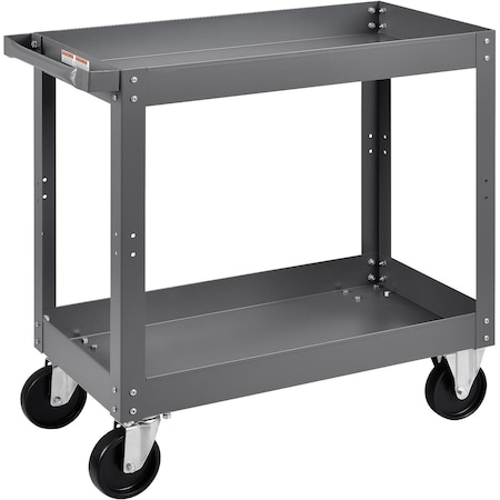 2 Shelf Deep Tray Steel Stock Cart, 800 Lb. Capacity, 30L X 16W X 32H